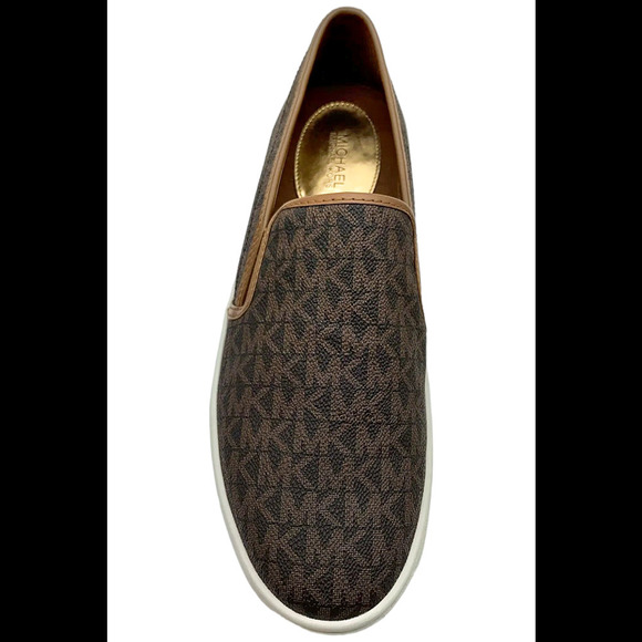 Michael Kors Women's Teddi Logo Slip-On Platform Sneaker Luggage - Medium - Picture 2 of 3